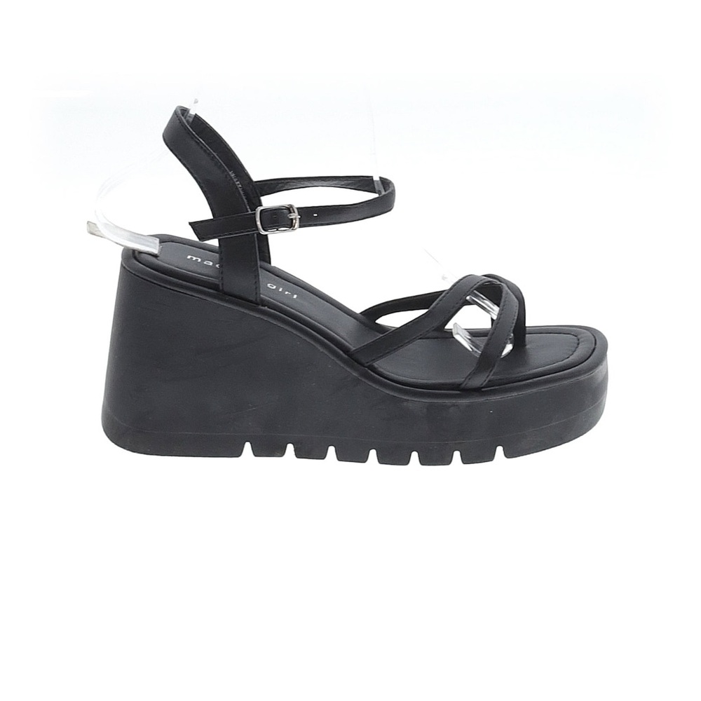 Madden Girl Black Wedge Sandals with Platform Sole
